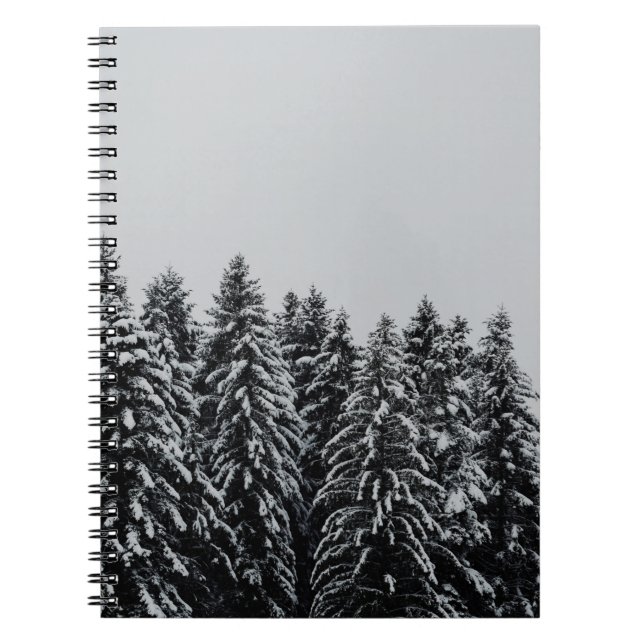 BAUM ÜBERDECKTER SCHNEE UNTER SCHÖNEM HIMMEL NOTIZBLOCK (Vorderseite)