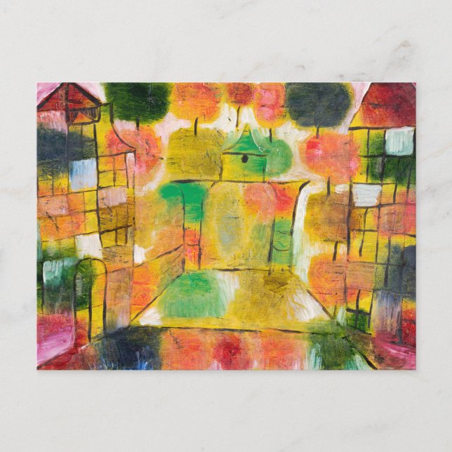 Baum und Architektur-Rhythmen - Paul Klee Postkarte (Vorderseite)