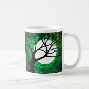 Baum und Mond - Grün Kaffeetasse