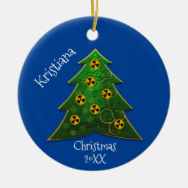 Baum und Strahlungssymbol Weihnachten Keramik Ornament