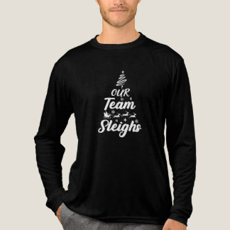 Baum "unser Team Schlitten" Feiertags dunkles Shir Tri-Blend Shirt