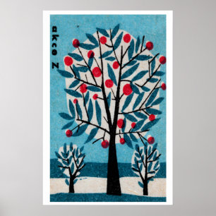 Baum voller roter Äpfel - Matchbox-Druck Poster