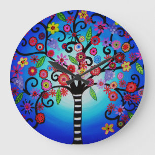 Baum von Leben-Bar-Schläger Mitzvah Malerei Große Wanduhr