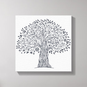 Baum von Leben-Gekritzel 6 Leinwanddruck