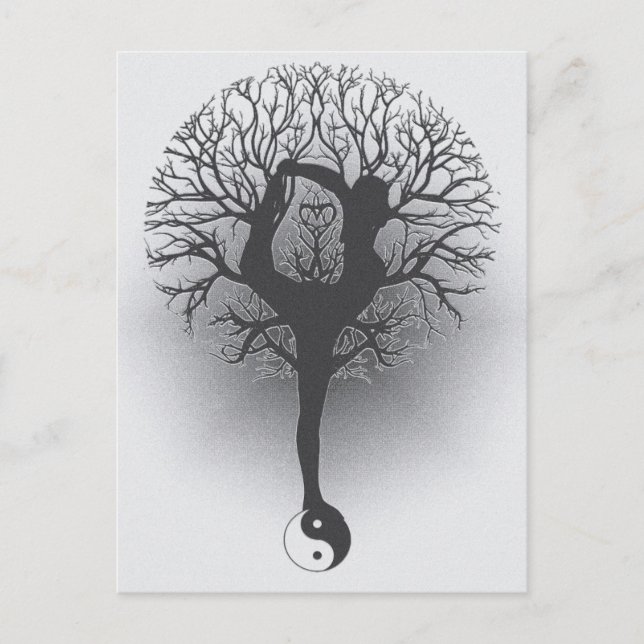 Baum von Leben Yin Yang Yoga Postkarte (Vorderseite)
