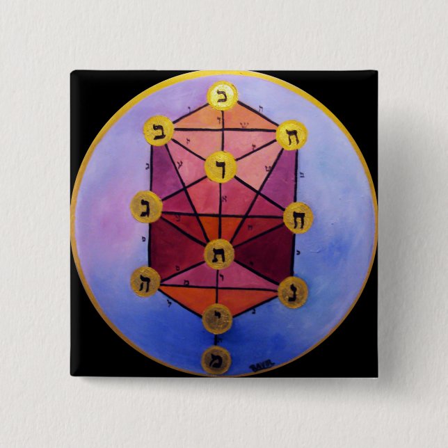 Baum von Sefirot Button (Vorderseite)