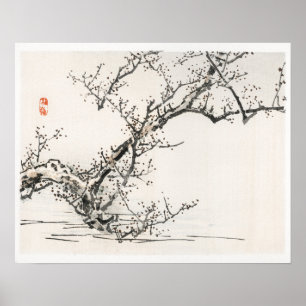 Baum vor dem Hintergrund von Wasser von Kōno Baire Poster
