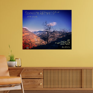 Baum, Wolke, Berge mit Zitaten Poster