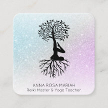 *~* Baum Yoga Pastel Glitzer Man Woman