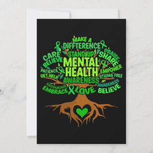 Baum Zeichnend Word Art Mental Health Awareness Wo Einladung