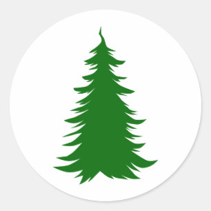 Baum zu Weihnachten Runder Aufkleber