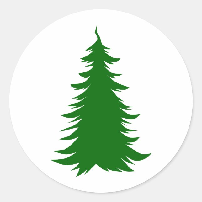 Baum zu Weihnachten Runder Aufkleber (Vorderseite)