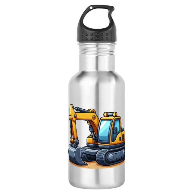 Baumaschine/Bagger  Edelstahlflasche (Vorderseite)