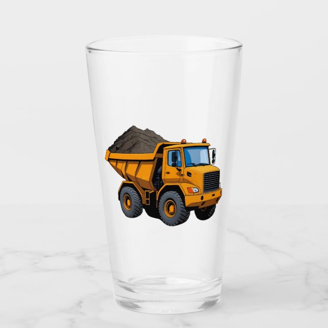 Baumaschine/Muldenkipper Glas (Vorderseite)