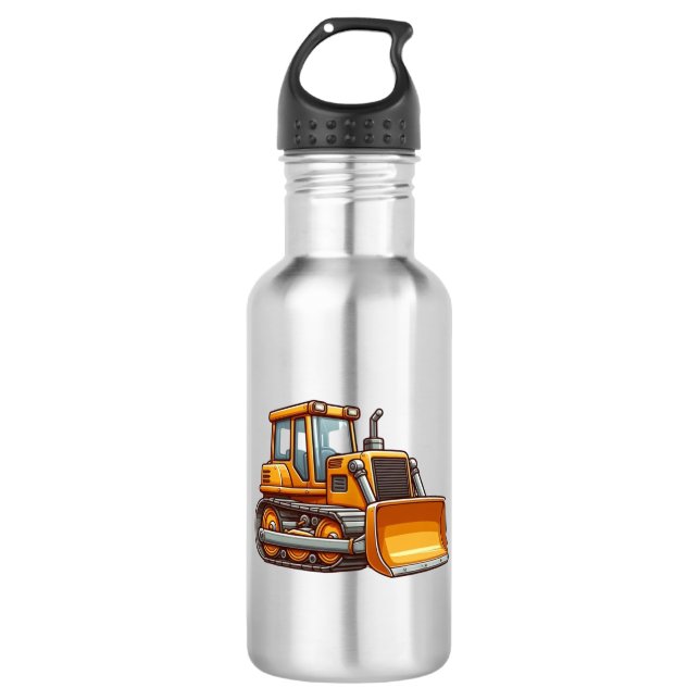 Baumaschine/Raupenbagger Edelstahlflasche (Vorderseite)