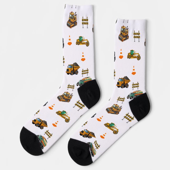 Baumaschinen Socken (Linkes Detail)