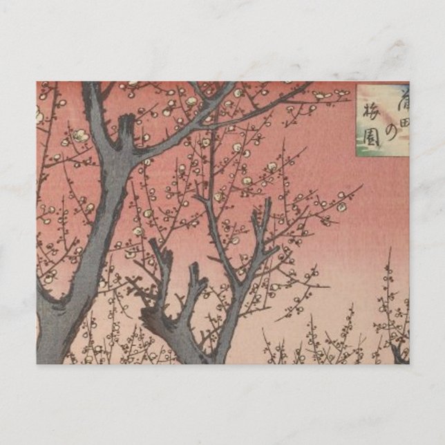 Baumblüten Pflaumengarten Japanisch Postkarte (Vorderseite)
