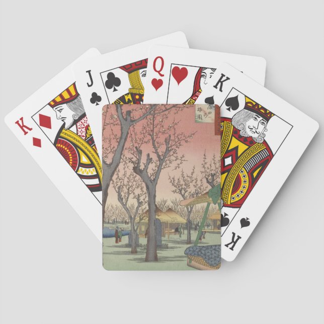 Baumblüten Pflaumengarten Japanisch Spielkarten (Rückseite)