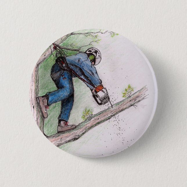 Baumchirurg Arborist Button (Vorderseite)