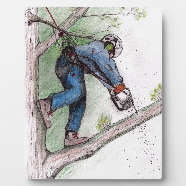 Baumchirurg Arborist Fotoplatte (Vorderseite)
