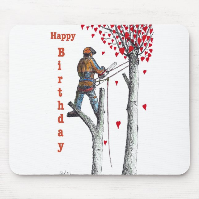 Baumchirurg Arborist Geburtstagskarte Mousepad (Vorne)