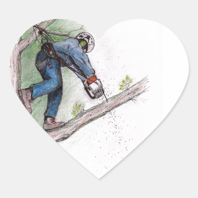 Baumchirurg Arborist Lumberjack Herz-Aufkleber (Vorderseite)