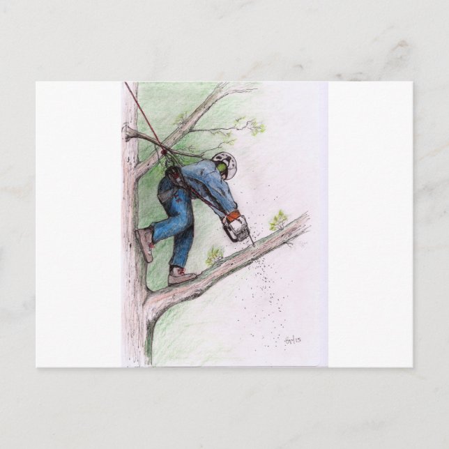 Baumchirurg Arborist Lumberjack Postkarte (Vorderseite)
