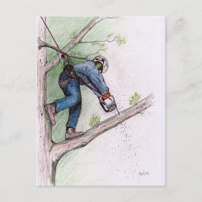 Baumchirurg Arborist Postkarte (Vorderseite)