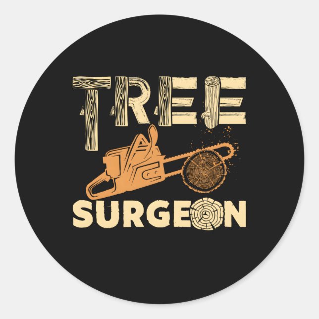 Baumchirurg Arborist Runder Aufkleber (Vorderseite)