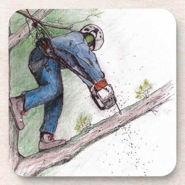 Baumchirurg Arborist Untersetzer (Vorderseite)