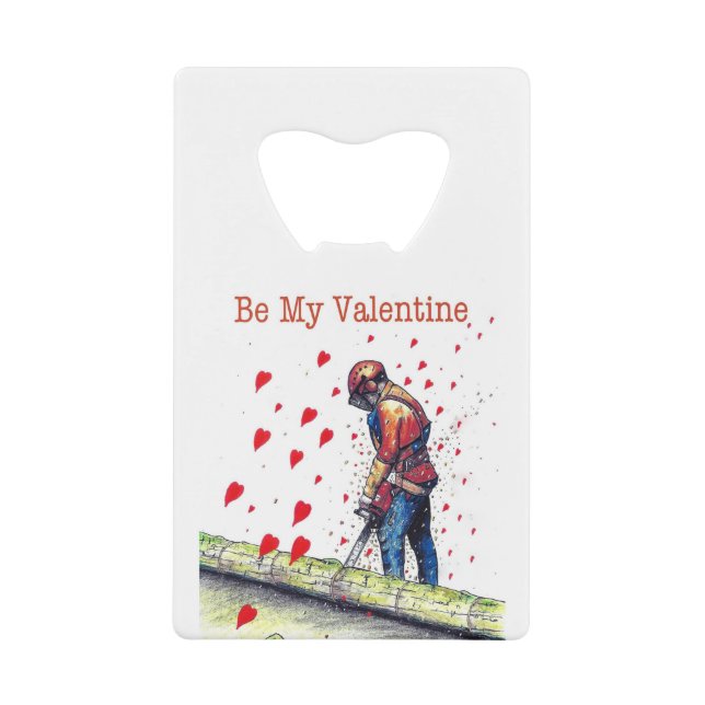Baumchirurg Arborist Valentine Card Geldbeutel Flaschenöffner (Vorderseite)