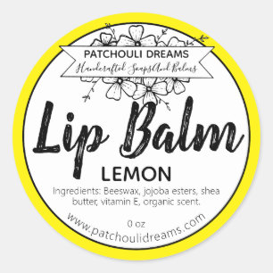 Baume à lèvres au citron fait main Étiquettes jaun