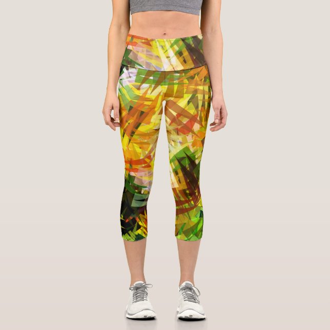 BÄUME ABSTRAKT CAPRI LEGGINGS (Vorderseite)
