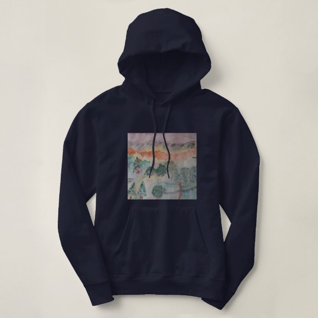 Bäume an der Bucht Hoodie (Design vorne)