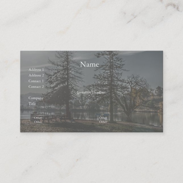 Bäume an der Lake Business Card Visitenkarte (Vorderseite)