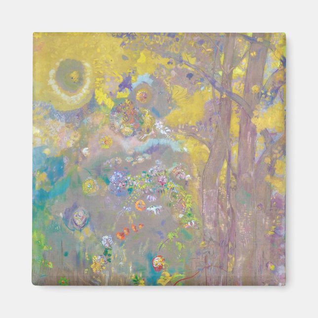 Bäume auf gelbem Hintergrund, Redon Magnet (Vorne)