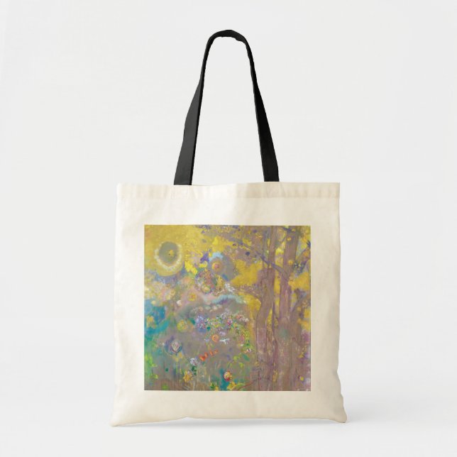 Bäume auf gelbem Hintergrund, Redon Tragetasche (Vorne)