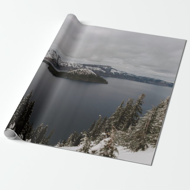 BÄUME AUF SCHNEE ÜBERDECKTE BERGE IN DER NÄHE DES  GESCHENKPAPIER (Ungerollt)
