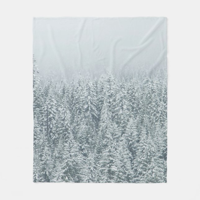 BÄUME BEDecken SCHNEE Fleecedecke (Vorderseite)