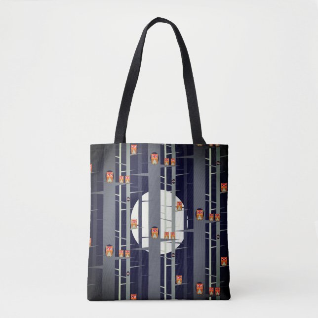 Bäume bei Nacht in Blau von Aleta Tasche (Vorderseite)