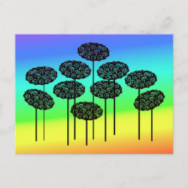 Bäume bei Rainbow Sky Postcard Postkarte