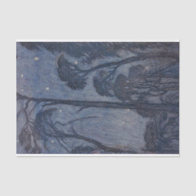 Bäume bei Twilight (von Edward Robert Hughes) Seidenpapier (Vorderseite)
