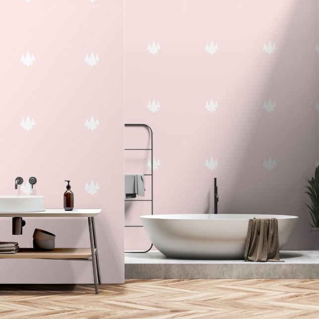 Bäume blass pink tapete (Badezimmer)