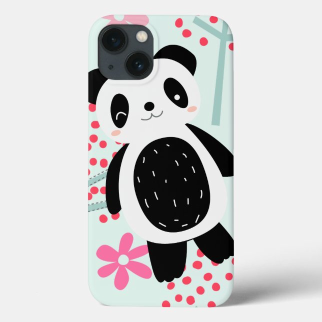 Bäume, Blume und Panda-Bären Case-Mate iPhone Hülle (Rückseite)