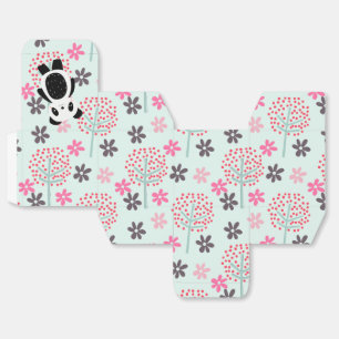 Bäume, Blume und Panda-Bären Geschenkschachtel