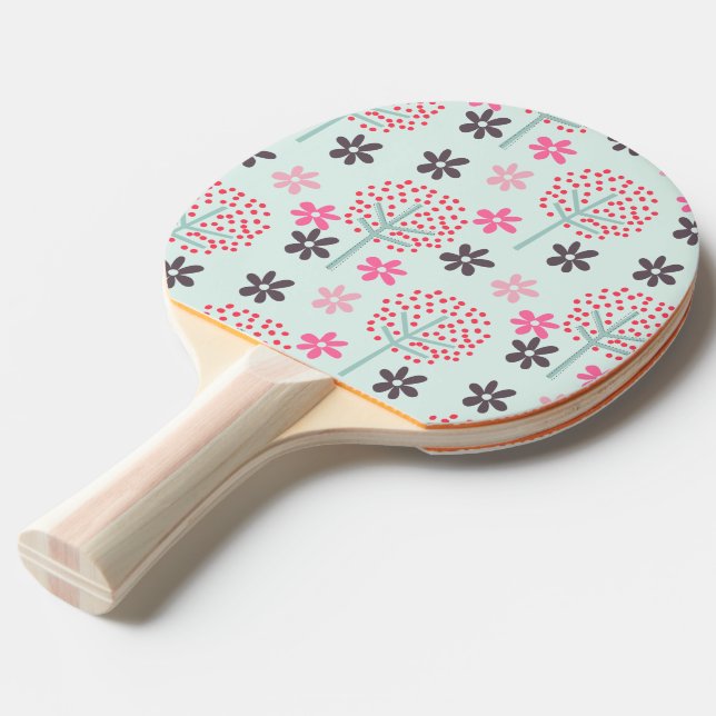 Bäume, Blume und Panda-Bären Tischtennis Schläger (Rückseitenansicht)