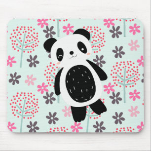 Bäume, Blumen und Pandas Mousepad
