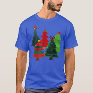 BÄUME DER CHRISTMAS, DEKORIERTE STARTEN, BOWS UND T-Shirt