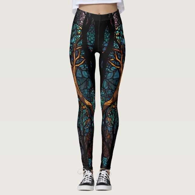 Bäume des Lebens Girl-Power Leggings (Vorderseite)