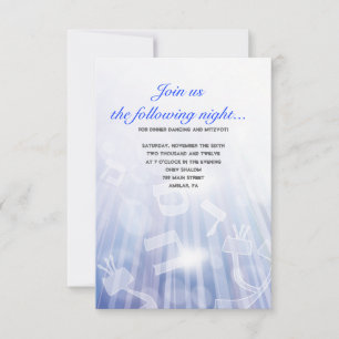 BÄUME DES LEICHTEN Bar BAT Mitzvah Empfang Card Einladung